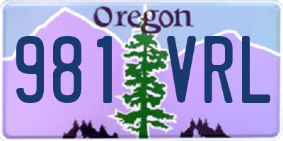 OR license plate 981VRL