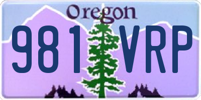 OR license plate 981VRP