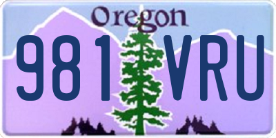 OR license plate 981VRU