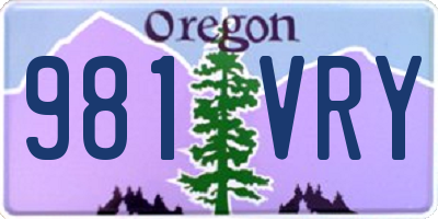 OR license plate 981VRY