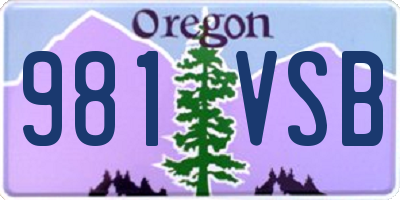 OR license plate 981VSB