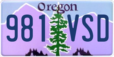 OR license plate 981VSD