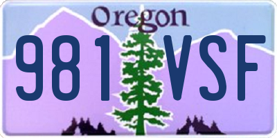 OR license plate 981VSF