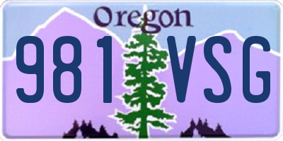 OR license plate 981VSG