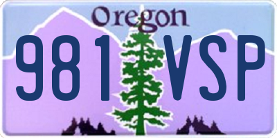 OR license plate 981VSP