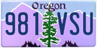 OR license plate 981VSU