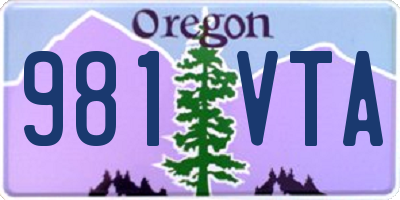 OR license plate 981VTA