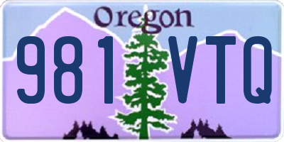 OR license plate 981VTQ