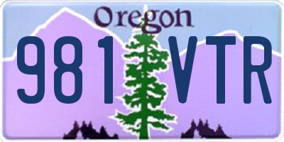 OR license plate 981VTR