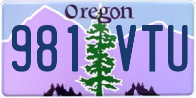 OR license plate 981VTU