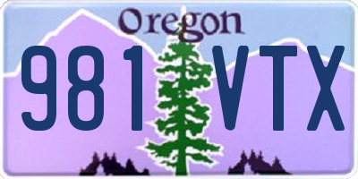 OR license plate 981VTX