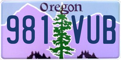 OR license plate 981VUB