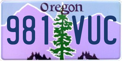 OR license plate 981VUC
