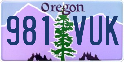 OR license plate 981VUK
