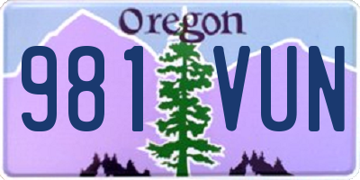 OR license plate 981VUN