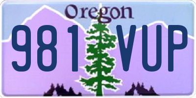 OR license plate 981VUP