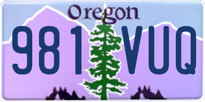 OR license plate 981VUQ