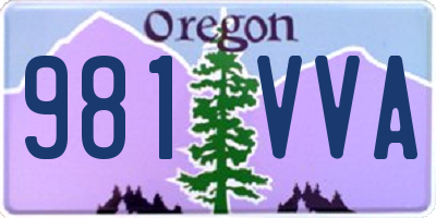 OR license plate 981VVA