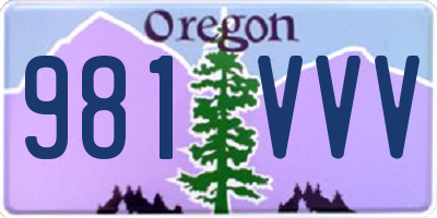 OR license plate 981VVV
