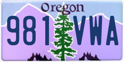 OR license plate 981VWA
