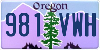 OR license plate 981VWH