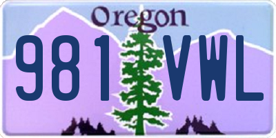 OR license plate 981VWL