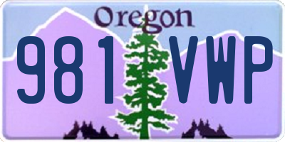 OR license plate 981VWP