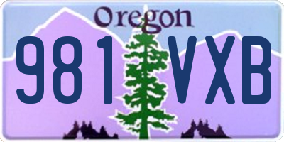 OR license plate 981VXB