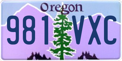 OR license plate 981VXC