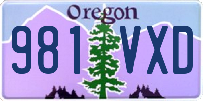 OR license plate 981VXD