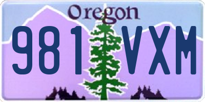 OR license plate 981VXM