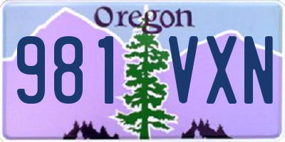 OR license plate 981VXN