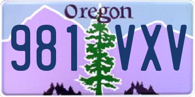 OR license plate 981VXV