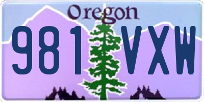 OR license plate 981VXW