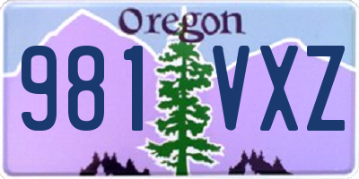OR license plate 981VXZ