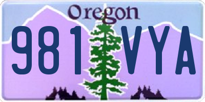 OR license plate 981VYA