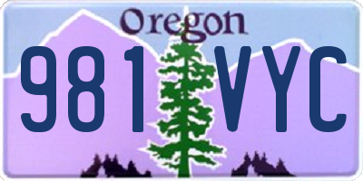 OR license plate 981VYC