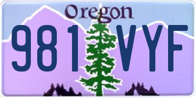 OR license plate 981VYF