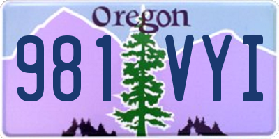 OR license plate 981VYI