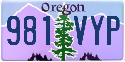 OR license plate 981VYP