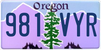 OR license plate 981VYR