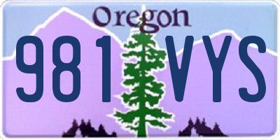 OR license plate 981VYS