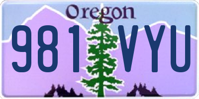 OR license plate 981VYU