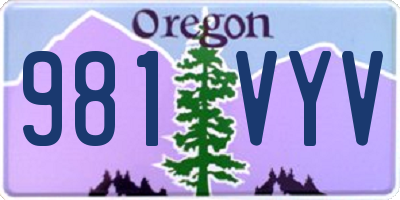 OR license plate 981VYV