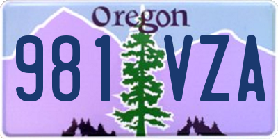 OR license plate 981VZA