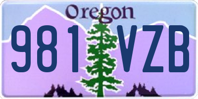 OR license plate 981VZB