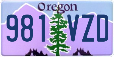 OR license plate 981VZD