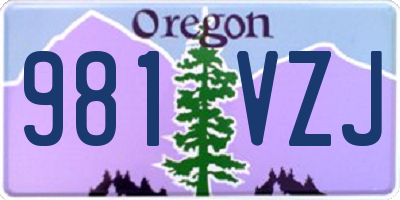 OR license plate 981VZJ