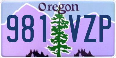 OR license plate 981VZP