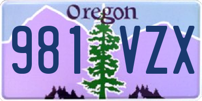 OR license plate 981VZX